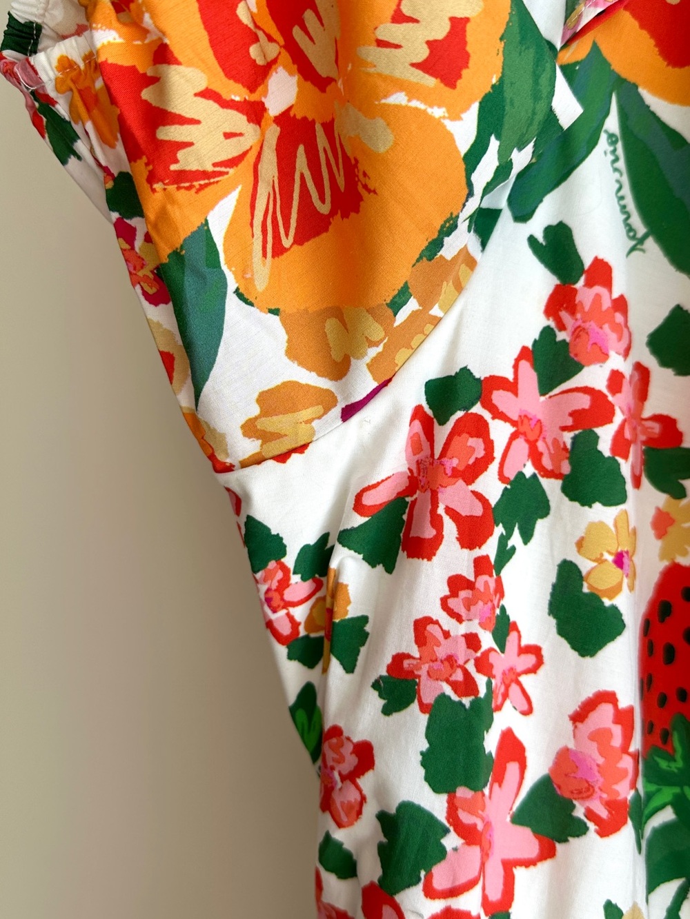 Farm Rio Flowerful Sketch Romper, Size XL, Summer Strawberry Print - Picture 10 of 16
